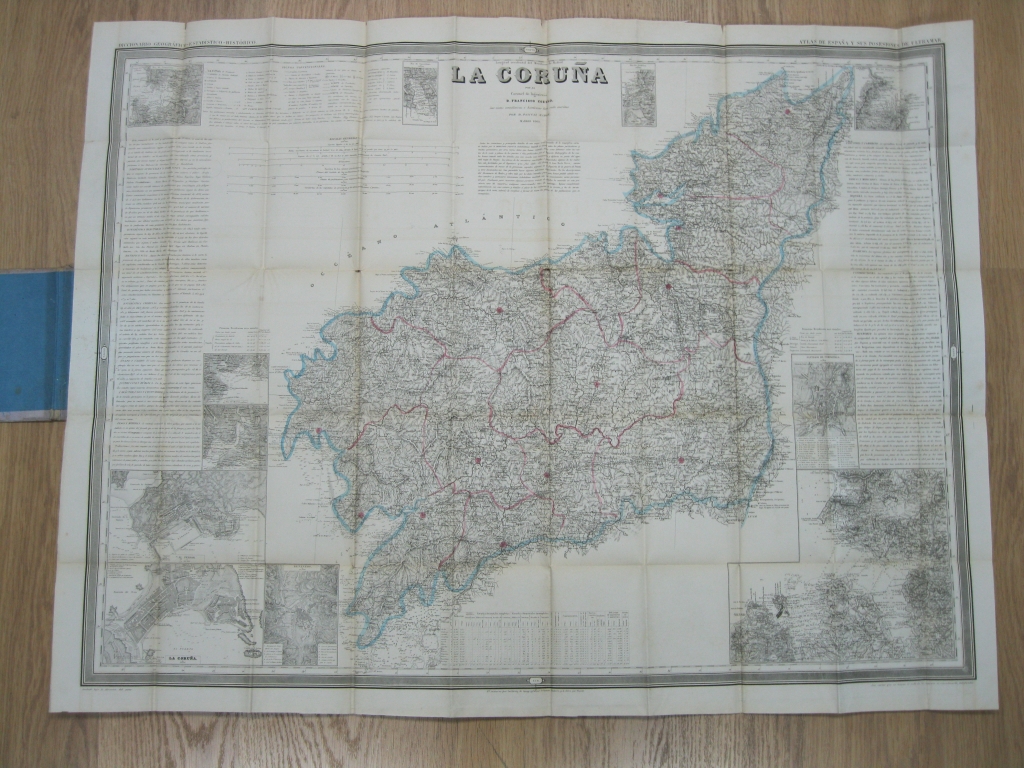 Atlas  de España ( Mapa de A Coruña), 1856. Francisco Coello/Madoz